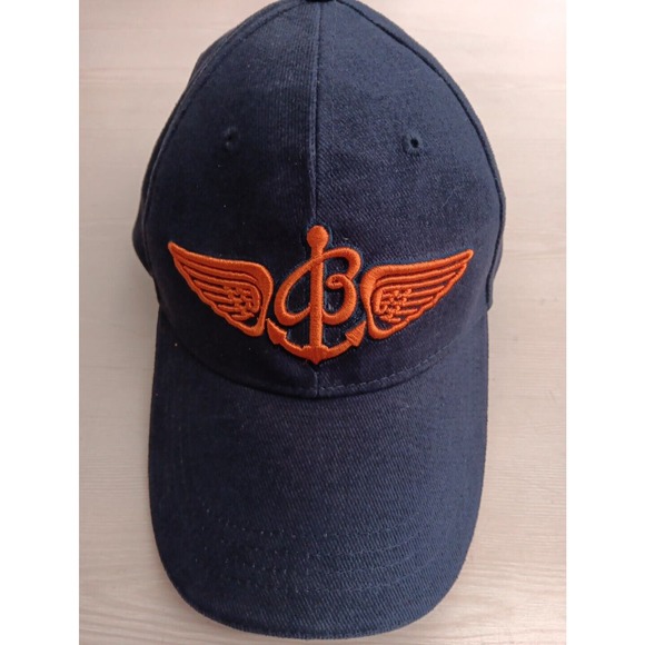 Breitling Accessories Breitling Baseball Cap Navy Blue With Orange
